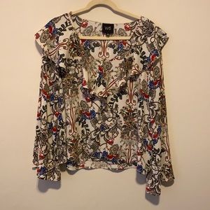 W5 Long Bell Sleeved Floral Blouse